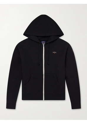 Noah - Logo-Embroidered Cotton-Jersey Zip-Up Hoodie - Men - Black - S