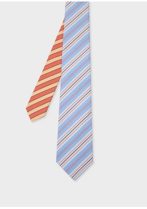 Paul Smith Blue and Orange Stripe Cotton Tie