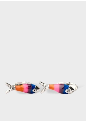 Paul Smith 'Artist Stripe Fish' Cufflinks Multicolour