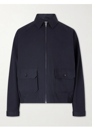 BODE - Cotton-Blend Seersucker Bomber Jacket - Men - Blue - S