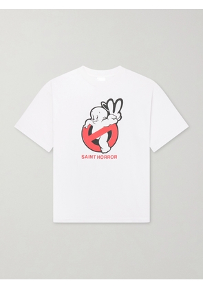 SAINT MXXXXXX - Saint Horror Printed Cotton-Jersey T-Shirt - Men - White - S