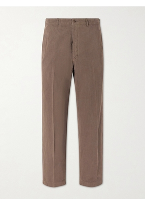 Kaptain Sunshine - Gaba Bucleback Straight-Leg Cotton and Linen-Blend Trousers - Men - Brown - 1
