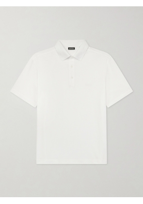 Zegna - Embroidered Cotton-Piqué Polo Shirt - Men - White - IT 46