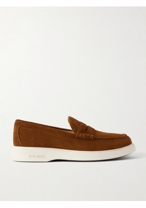 G.H. BASS - Bosco Suede Penny Loafers - Men - Brown - UK 6