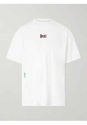 DISTRICT VISION - Logo-Print Perforated Recycled-Jersey T-Shirt - Men - White - S