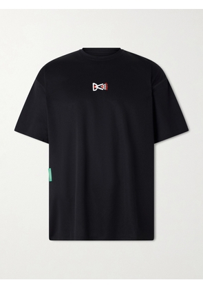 DISTRICT VISION - Logo-Print Perforated Recycled-Jersey T-Shirt - Men - Black - S
