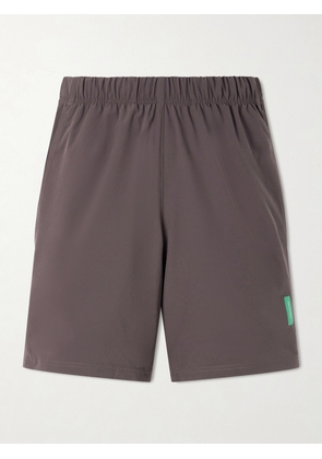 DISTRICT VISION - 9" Straight-Leg Logo-Appliqu&eacute;d Stretch-Jersey Running Shorts - Men - Brown - S