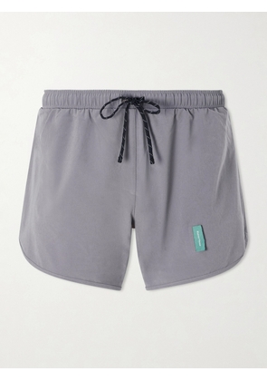 DISTRICT VISION - 5" Straight-Leg Logo-Print Stretch-Jersey Running Shorts - Men - Gray - S