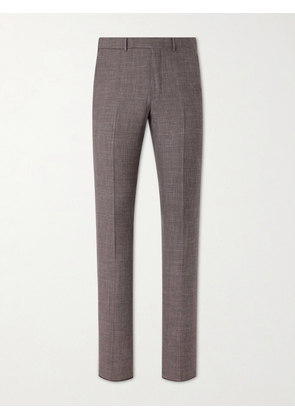 Zegna - Straight-Leg Wool, Silk and Linen-Blend Suit Trousers - Men - Brown - IT 46