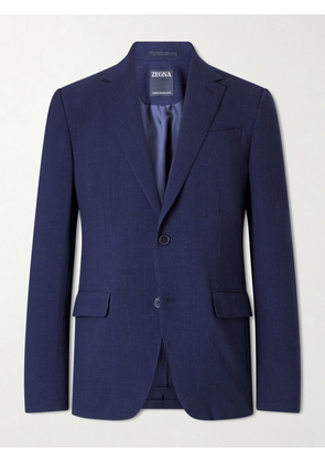 Zegna - Wool, Silk and Linen-Blend Seersucker Jacket - Men - Blue - IT 46