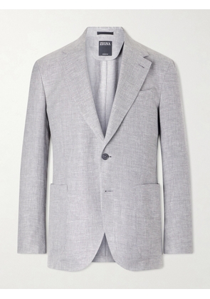 Zegna - Linen, Wool and Silk-Blend Suit Jacket - Men - Gray - IT 46