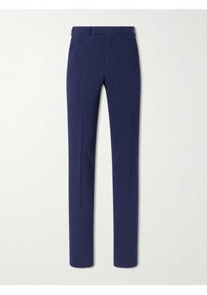 Zegna - Straight-Leg Wool, Silk and Linen-Blend Seersucker Trousers - Men - Blue - IT 46