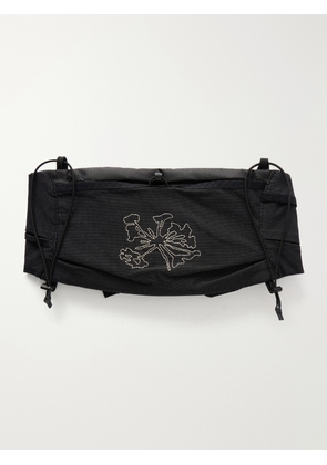 Portal - Borders Embroidered Ripstop-Trimmed Mesh Belt Bag - Men - Black - S