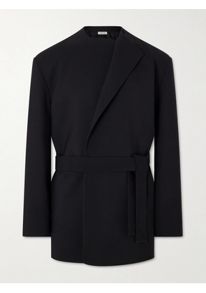 Fear of God - Crewneck Belted Virgin Wool-Blend Woven Jacket - Men - Black - IT 44