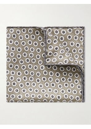 Brunello Cucinelli - Polka-Dot Silk Pocket Square - Men - Gray