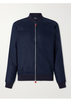 Kiton - Lightweight Linen Zipped Bomber Jacket - Men - Blue - IT 46
