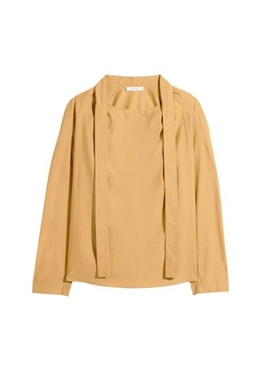 Ascot long-sleeved blouse