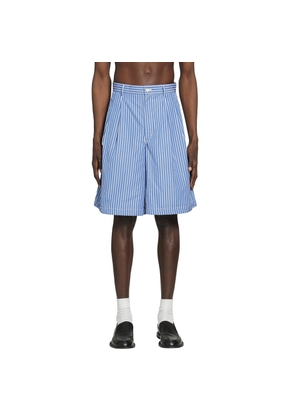 Pleated Pinstriped Shorts