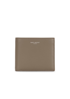Saint Laurent East West Wallet in Plaza Taupe - Taupe. Size all.