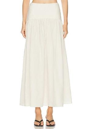 Staud Procida Linen Skirt in Natural - Neutral. Size 0 (also in 2, 4, 6).