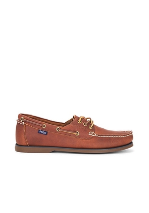 Polo Ralph Lauren Bienne Leather Boat Shoe in Tan - Tan. Size 10 (also in 11, 12, 13, 7, 8, 9).