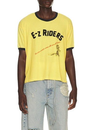 Paly Hollywood Ex Riders Ringer Tee in Yellow - Yellow. Size L (also in M, S, XL/1X).