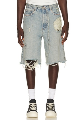 Paly Hollywood Good Good Times Denim Short in Denim - Blue. Size 32 (also in 30, 34, 36).