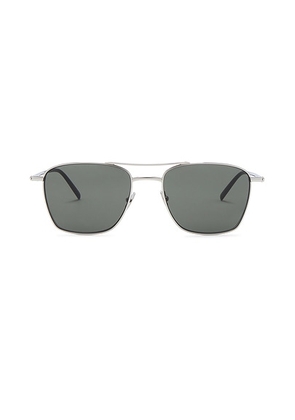 Saint Laurent SL Logo Pilot Sunglasses in Silver  Black  & Grey - Metallic Silver. Size all.