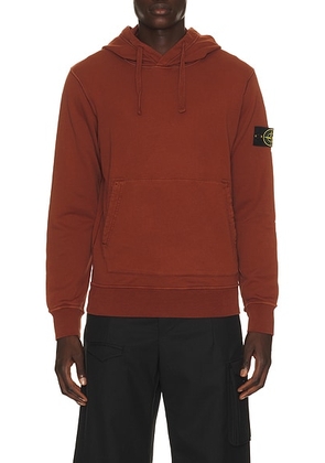 Stone Island Garment Dyed Hoodie in Brick Red - Brick. Size XL/1X (also in L, M).