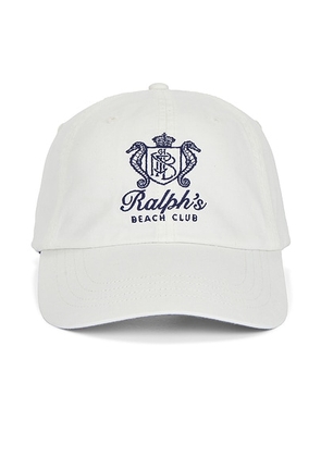 Polo Ralph Lauren Cotton Twill Novelty Ralph's Beach Club Sport Cap in Clubhouse Cream - Cream. Size all.
