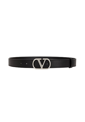 Valentino Garavani Logo Signature Belt in Nero - Black. Size 100 (also in 85, 90, 95).