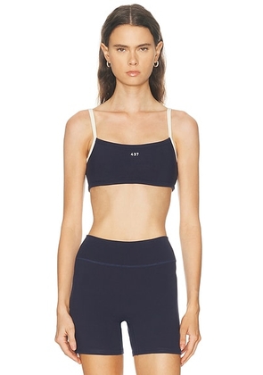 437 The Micro Bra in Navy & Cream - Navy. Size L (also in M, S, XL, XS).