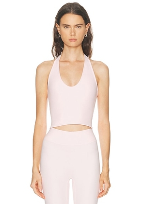437 Halter Tank Top in Powder Pink - Pink. Size M (also in S, XL, XS).