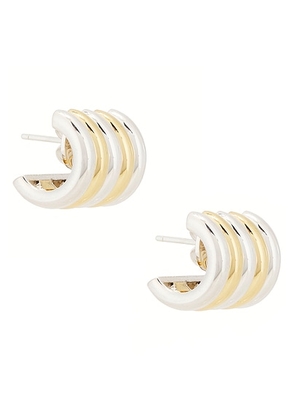 DEHANCHE Hollyhock Medium Earrings in Gold Vermeil & Sterling Silver - Metallic Silver. Size all.