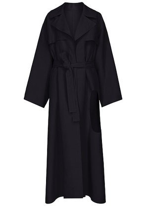 ALAÏA Cut Out Trench Coat in Minuit - Black. Size 36 (also in ).
