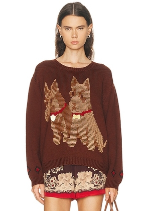 BODE Scottie Sweater in Brown - Brown. Size L (also in M, S, XS).