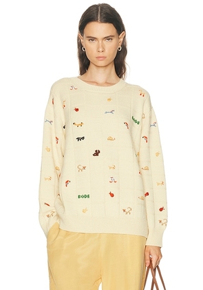BODE Zoologist Sweater in Cream - Cream. Size L (also in M, S, XS).