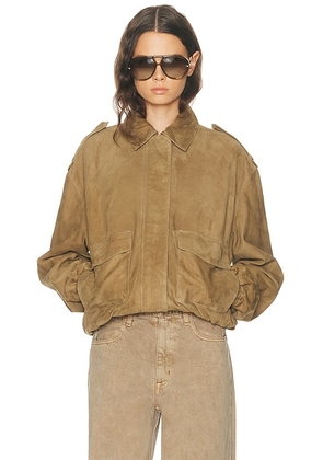 ARMA Halti Lamb Suede Jacket in Olive - Olive. Size 34 (also in 36, 38, 40).