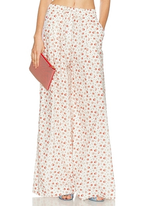 Dolce & Gabbana Wide Leg Pant in White & Red - White. Size 42 (also in ).