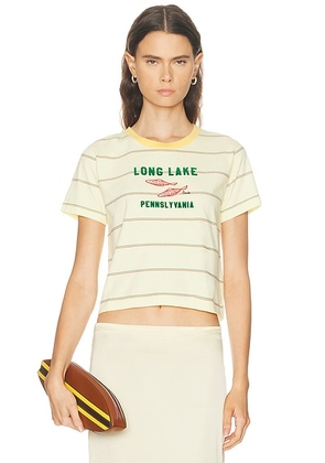 BODE Summertime Stripe Tee in Yellow Multi - Yellow. Size L (also in M, S, XS).