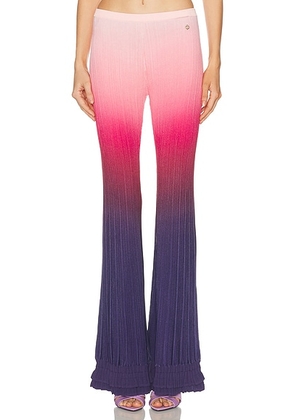 Casablanca Ruffle Trouser in Pink Gradient - Pink. Size L (also in M, S, XS).