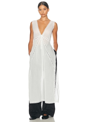 Helsa Voile Daylight Nightgown in Ivory - White. Size L (also in M, S, XL, XS, XXS).
