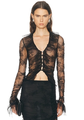 Blumarine Long Sleeve Top in Black - Black. Size 38 (also in ).