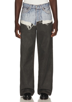 Acne Studios 1981 Pinstripe Jean in Blue & Black - Blue,Black. Size L (also in M, S, XL/1X).
