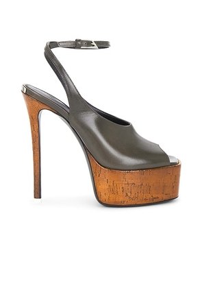 THE ATTICO Ornella 140 Sandal in Military Green - Army. Size 36 (also in 37, 37.5, 38, 38.5, 39, 39.5, 41).