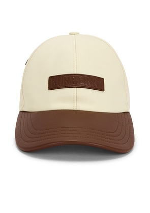 Burberry Mixed Material Cap in Calico - Brown. Size L (also in S).