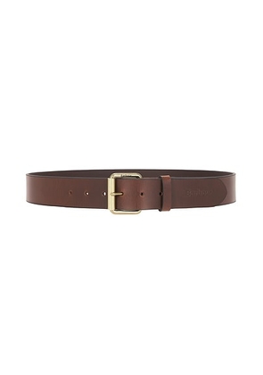 Barbour Contrast Leather Belt in Olive Brown - Brown. Size L (also in M).