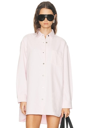 AGOLDE X Maria McManus A-Line Denim Top in Stone Wash Powder Pink - Pink. Size L (also in M, S, XS).