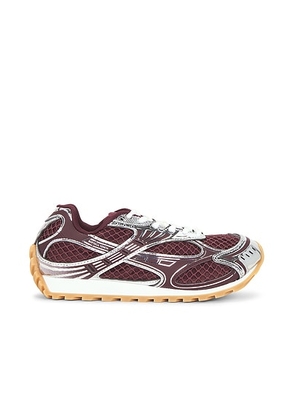 Bottega Veneta Orbit Sneaker in Barolo & Silver - Wine. Size 36 (also in 37, 38, 39, 40, 41).