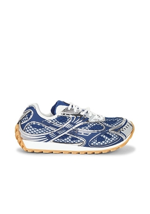 Bottega Veneta Technical Fishnet Orbit Sneaker in Blue Venezia & Silver - Blue. Size 42 (also in 41, 43).